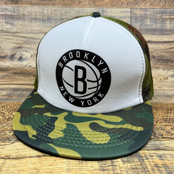 Unbranded Other - Retro Brooklyn Nets Mens Trucker Hat Camo Snapback NBA Basketball Mesh Ball Cap
